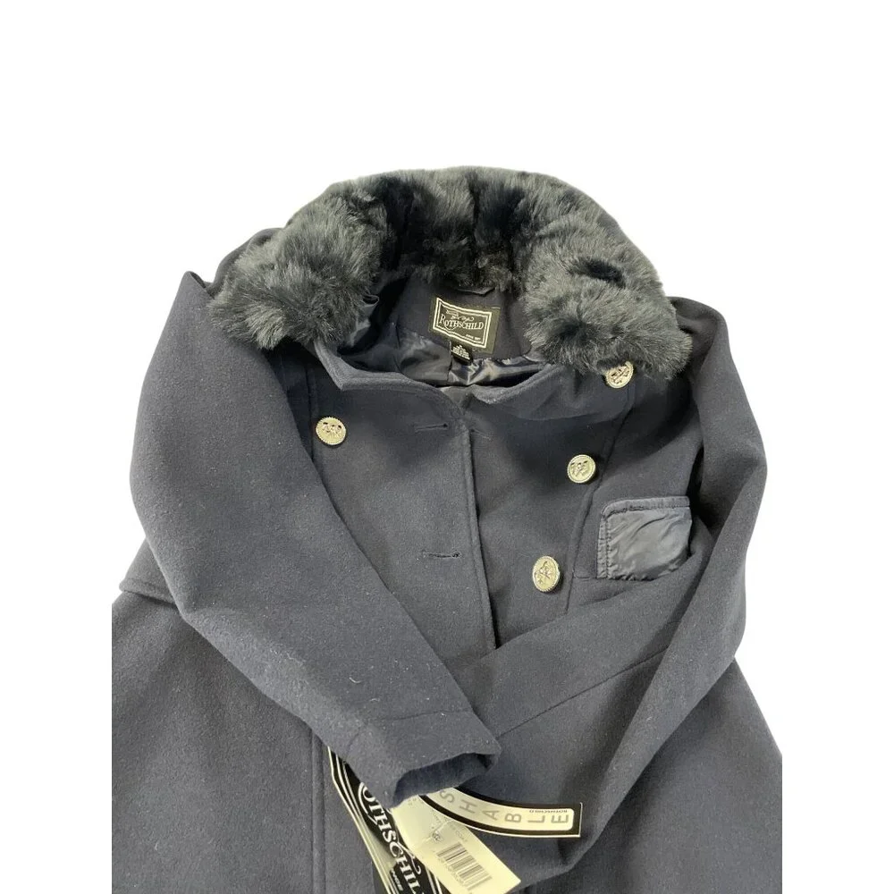 Rothschild Girls blue poly Blend Double Breasted Coat Size M SKU 9270 - Picture 16 of 16